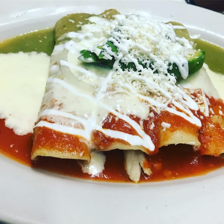 Colorful enchiladas from Oasis Mexican Grill